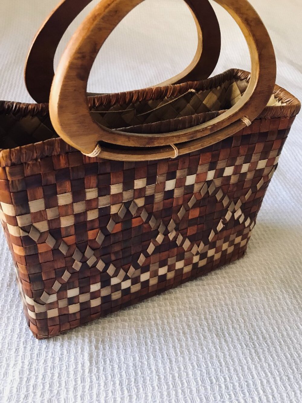 Vintage Mid Century Italian Raffia Satchel